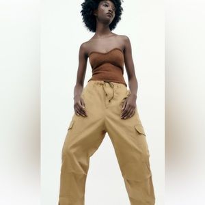 Zara Cargo Parachute Pants